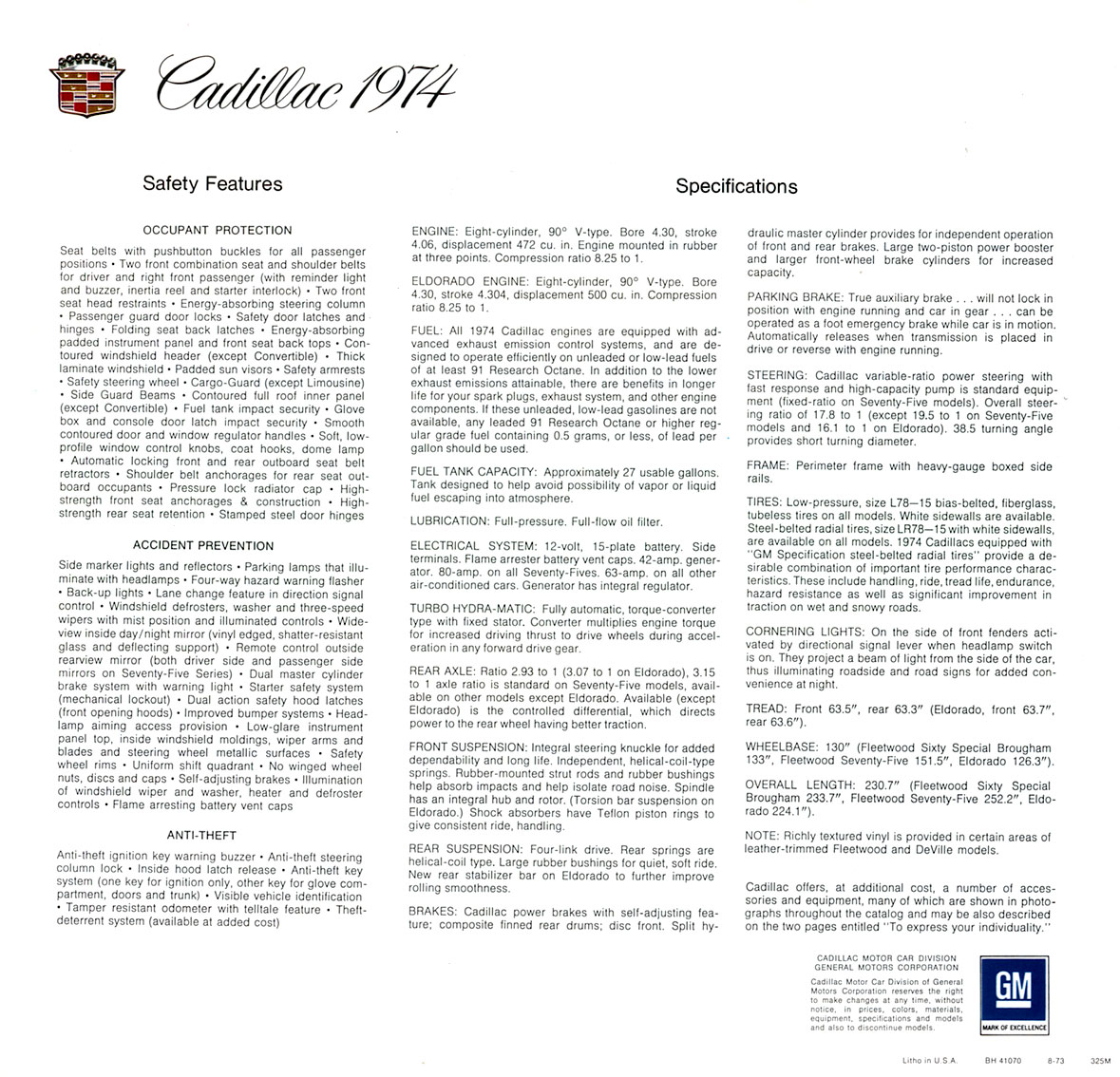 1974 Cadillac Brochure Page 16